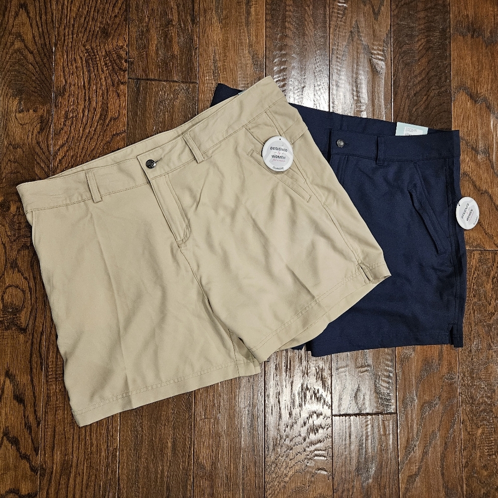 NWT Set of 2 - MAGELLAN Women's Fish Gear Falcon Lake Shorty Shorts - Size XL